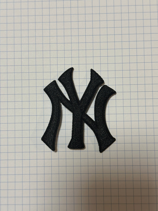 New York Yankees Black Embroidered Iron On Patch